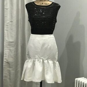 ASOS white high low skirt size 6 NWT
